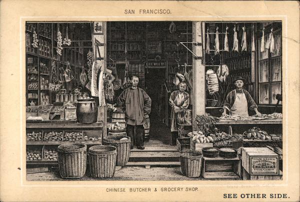 Chinese Butcher & Grocery Shop San Francisco California