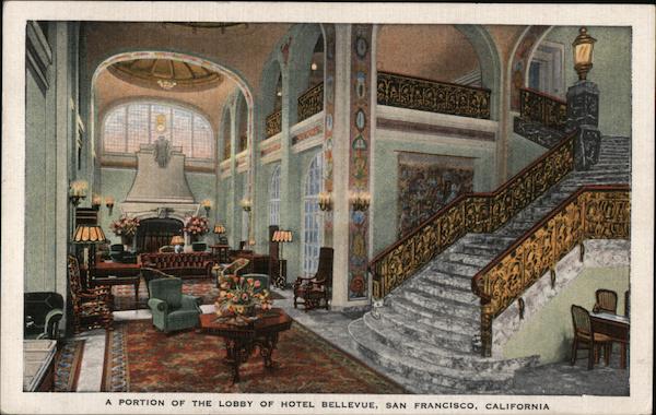 A Portion of the Lobby, Hotel Bellevue San Francisco California
