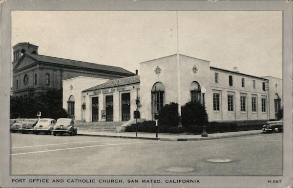 Post Office and Catholic Church San Mateo California