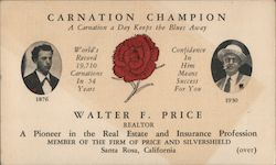 Carnation Champion Walter F. Price Trade Card