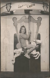 Little Girl sitting on a White Carousel Horse Original Photograph