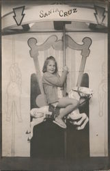 Little Girl sitting on a White Carousel Horse Santa Cruz, CA Original Photograph Original Photograph Original Photograph