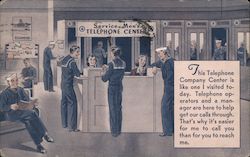 Service Men's Telephone Center, U. S. Navy Great Lakes, IL Postcard Postcard Postcard