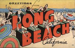 Greetings from Long Beach California Postcard Postcard Postcard