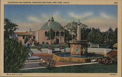 Fountain and Garden, Rosicrucian Park Postcard