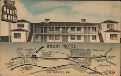 Bruin Motel 1101 El Camino Real San Bruno's Only Motel Electrically Heated and Beautifully Furnished California Postcard Postcar Postcard