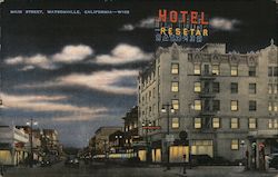 Main Street at Night - Hotel Resetar Postcard