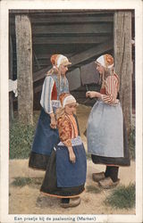 Een Praatje Bij De Psalwoning (Marken): ad for Old Holland shop and restaurant San Mateo, CA Postcard Postcard Postcard