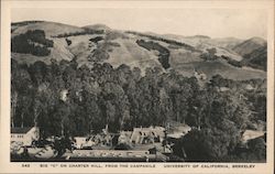 Big "C" on Charter Hill, From the Campanile, University of Californi Berkeley, CA Postcard Postcard Postcard