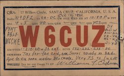 Amateur Radio Station message, 1932 Postcard