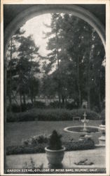 Garden Scene, College of Notre Dame Belmont, CA Postcard Postcard Postcard