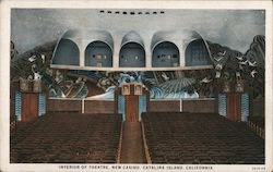 Interior of Theatre, New Casino Santa Catalina Island, CA Postcard Postcard Postcard