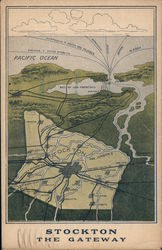 Map of Stockton Area Postcard