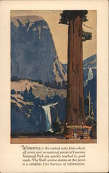 Wawona is the central point... Yosemite National Park Postcard