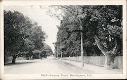 County Road Burlingame, CA Postcard Postcard Postcard