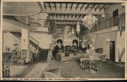 Main Lobby of New Atascadero Inn Postcard