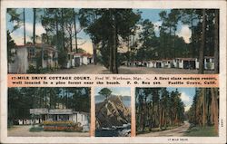 17 mile Drive Cottage Court Postcard