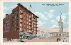 Hotel Terminal and Ferry Building Postcard