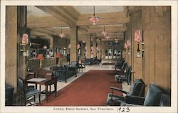 Lobby, Hotel Stewart Postcard