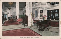 Lobby of the Clift Hotel Postcard