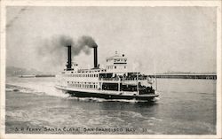 S.P. Ferry Santa Clara San Francisco Bay Postcard