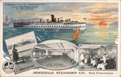 Steamer Ciity of Sacramento from San Francisco to Vallejo Postcard