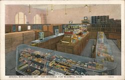 General Merchandise Dept., Post Exchange Fort McDowell, CA Postcard Postcard Postcard