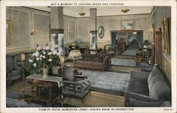 View of Hotel Somerton Lobby Dining Room in Connection But a Moment to Leading Shops and Theaters 440 Geary St. Postcard