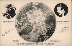 Carte Souvenir de L'Expedition Polaire Francaise (Souvenir Card of the French Polar Expedition) Postcard