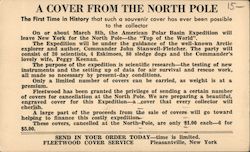American Polar Basin Expedition: ad for postal covers to be cancelled at the North Pole Postcard