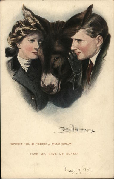 Love Me, Love My Donkey Clarence F. Underwood Artist Signed