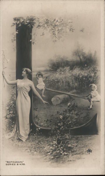 Kids playing while mom tends to the garden Alphabet Letters