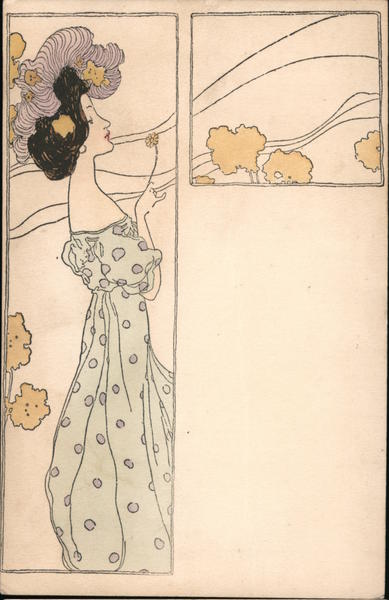 Woman in a polka-dot dress Raphael Kirchner