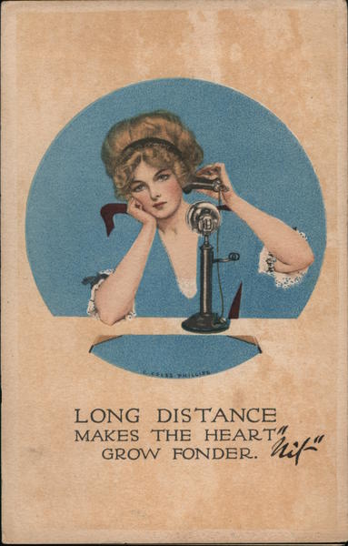 Long Distance Make The Heart Grow Fonder Fade Away Romance Love Postcard