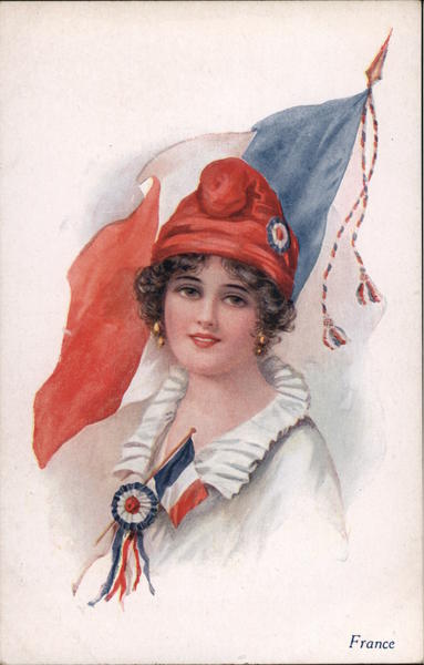 Woman with a French flag France