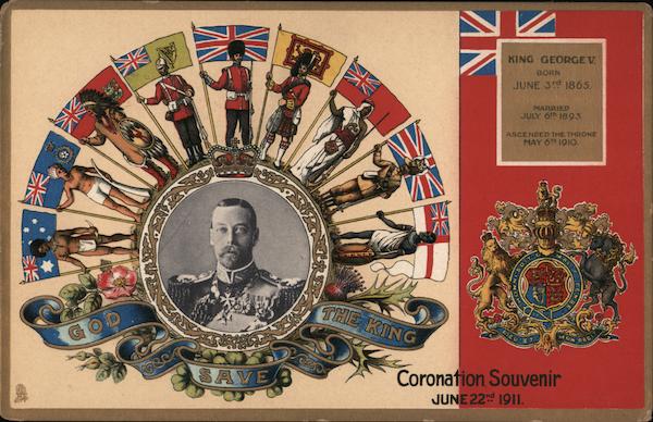 Coronation of King George V. God Save The King (flags of the colonies) UK