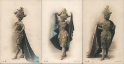Set of 3: French Cliché Walery Women Postcard