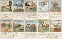 Lot of 10: Fantasy Animals Calendars Postcard
