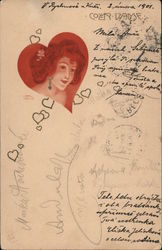 "Cover Dame" Woman and heart Postcard