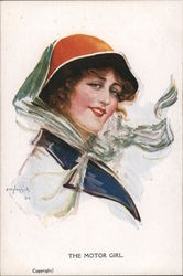 The Motor Girl, J.W. Hammick Postcard