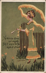 Fade Away No life is so strong and complete But it yearns for the smile of a friend Women Postcard Postcard Postcard