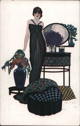 Woman in black Postcard