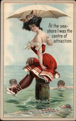 At The Seashore I Was The Centre of Attraction Postcard