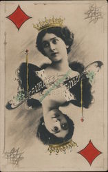 Lina Cavalieri, operatic soprano, as the Queen of Diamonds Postcard
