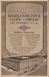 Baker, Hamilton & Pacific Company - Stiletto Tools & Cutlery Postcard