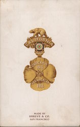 Chicago 1910/Los Angeles 1918 Medal Pin by Shreve & Co. San Francisco Postcard