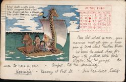 The Tinies Sail Their Giraft, Gustave Verbeek - Koenig's Shoe Store, Calendar San Francisco, CA Postcard Postcard Postcard