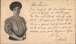 Dear Friend: ad for ladies' clothing sale Postcard