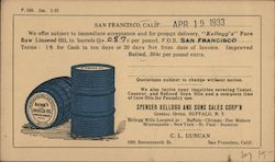 Ad for Kellogg Linseed Oil Postcard