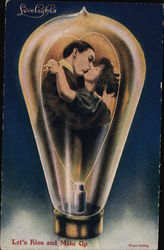 LoveLights, Let's Kiss and Make Up - Lightbulb Postcard